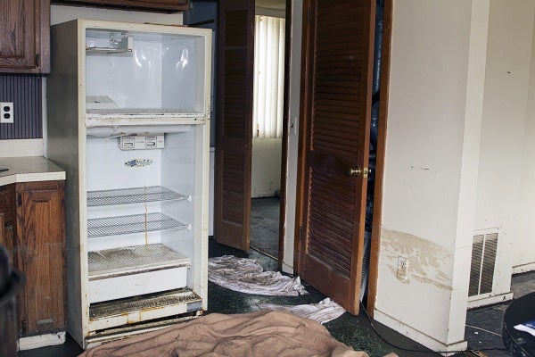 <p>Inside homes, water levels exceeded two feet, destroying electrical appliances and leaving behind mold. ( Jana Shea /for NewsWorks )</p>
