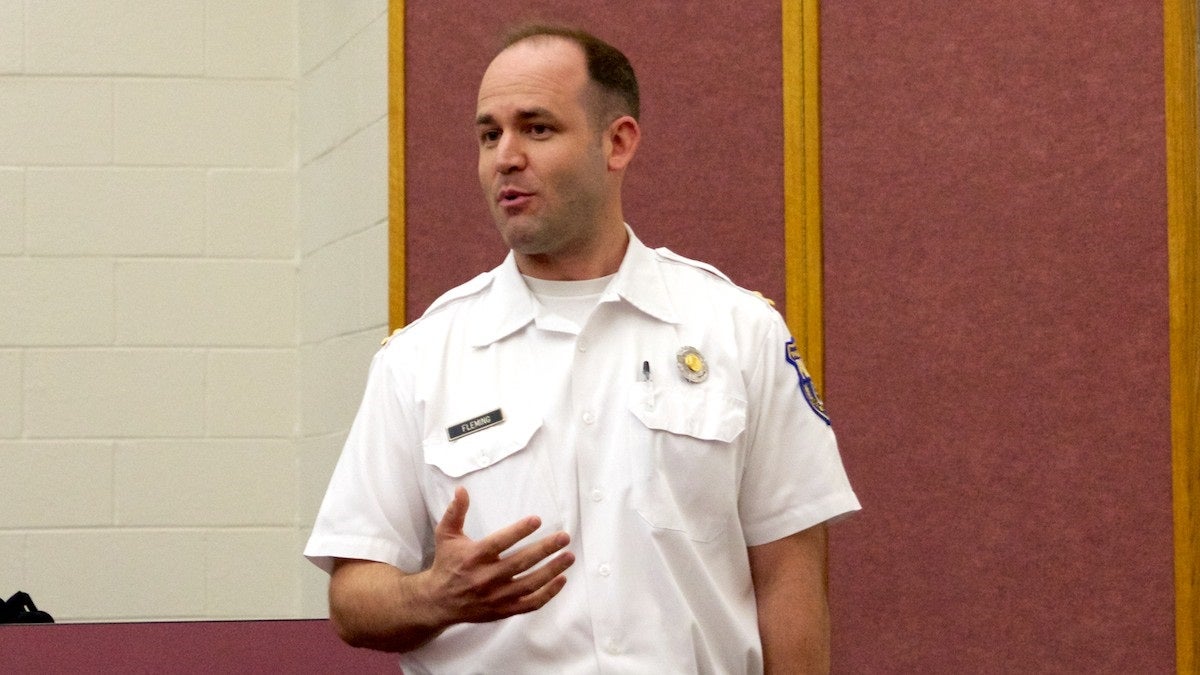 js0216 14th Police District Captain John Fleming. (Jana Shea/for NewsWorks)