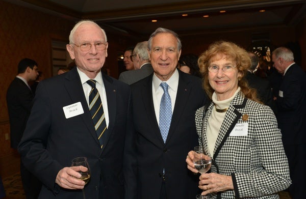 <p><p>Lynmar Brock, Jr. (left), honoree David H. Marion of the law firm Archer & Greiner, and Claudie Brock, wife of Lynmar (Photo courtesy of Edward Savaria, Jr.)</p></p>
