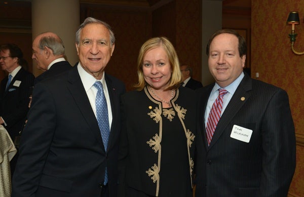 <p><p>Honoree David H. Marion (left) of the law firm Archer & Greiner, Kathleen Wilkinson, and her husband Thomas G. Wilkinson, Jr. of the law firm Cozen O'Connor (Photo courtesy of Edward Savaria, Jr.)</p></p>
