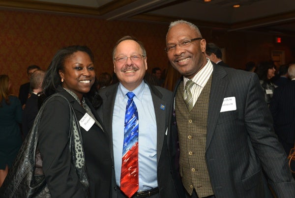 <p><p>Rachel Branson (left), Nelson Diaz of the law firm Dilworth Paxson, and Carlton Johnson of the law firm Archer & Greiner (Photo courtesy of Edward Savaria, Jr.)</p></p>

