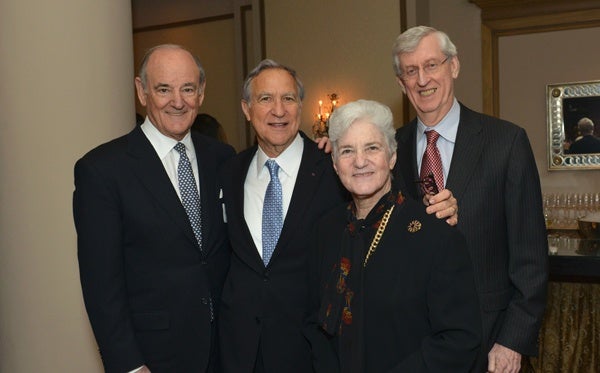 <p><p>David H. Marion (center) of the law firm Archer & Greiner, recipient of the Judge Learned Hand Award, with (from left) event co-chairs Stephen Harmelin, Robert Heim, and former Philadelphia District Attorney Lynne Abraham (Photo courtesy of Edward Savaria, Jr.)</p></p>
