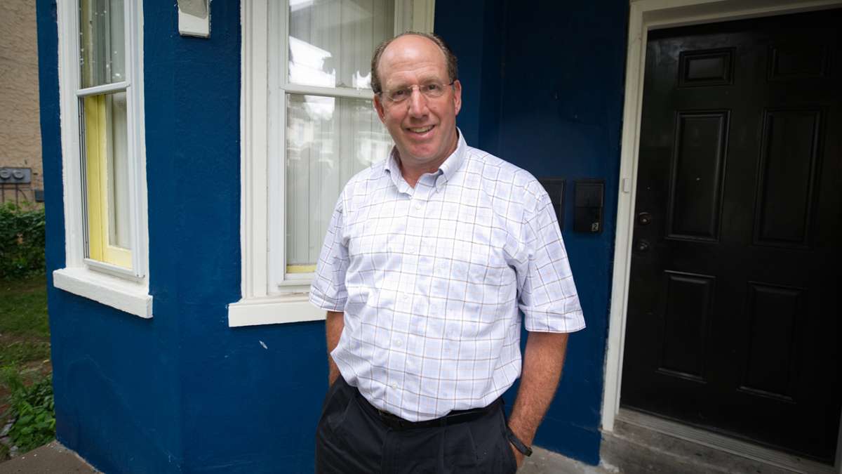 Developer Ken Weinstein stands in front of a property on the 4900 block of Rubican Street in East Germantown that was developed with the help of Jumpstart Germantown.