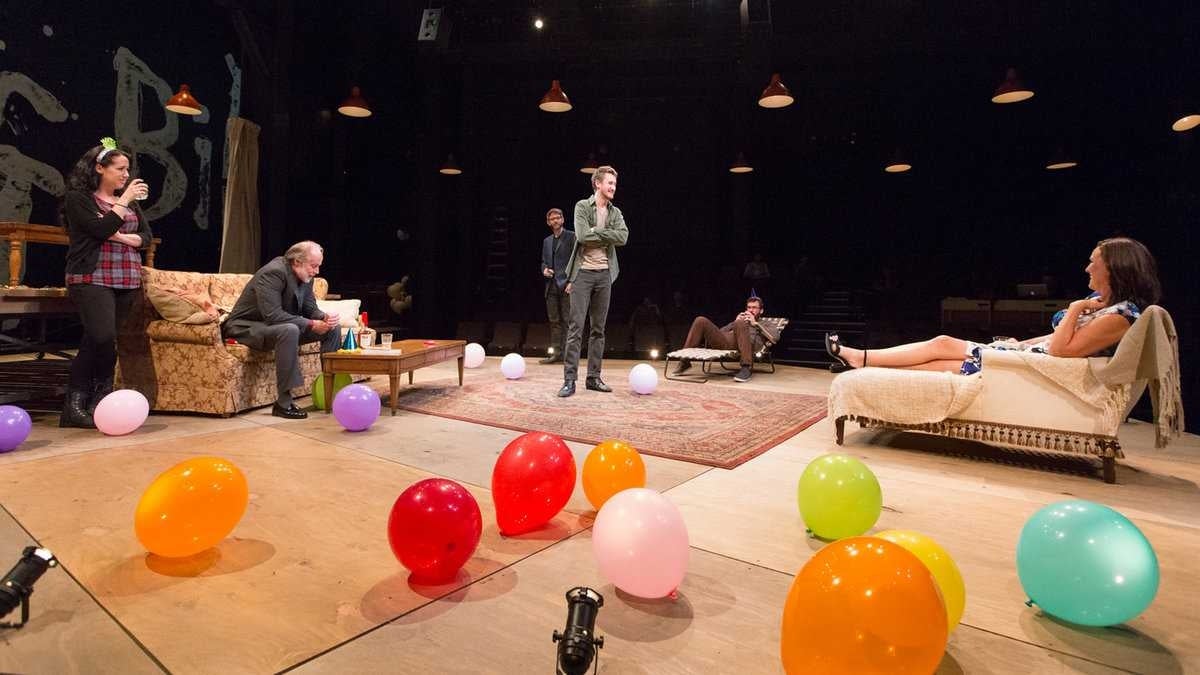 The ensemble in 'Stupid F#*@ing Bird,' an Arden Theatre Company production that's nominated as best production of a play in this year's Barrymore Awards.
