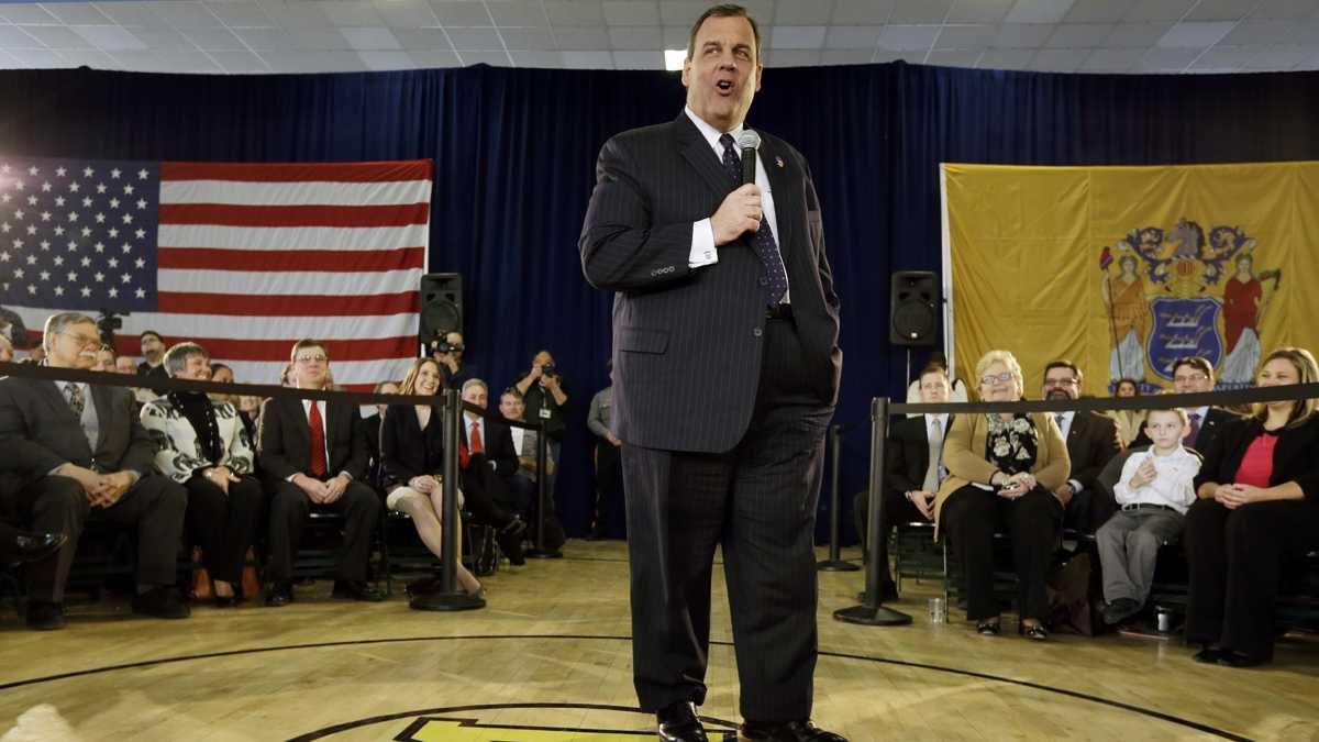  Gov. Christie at a town hall meeting Weds, Feb. 25, 2015, in Moorestown, N.J. (AP File Photo/Mel Evans) 