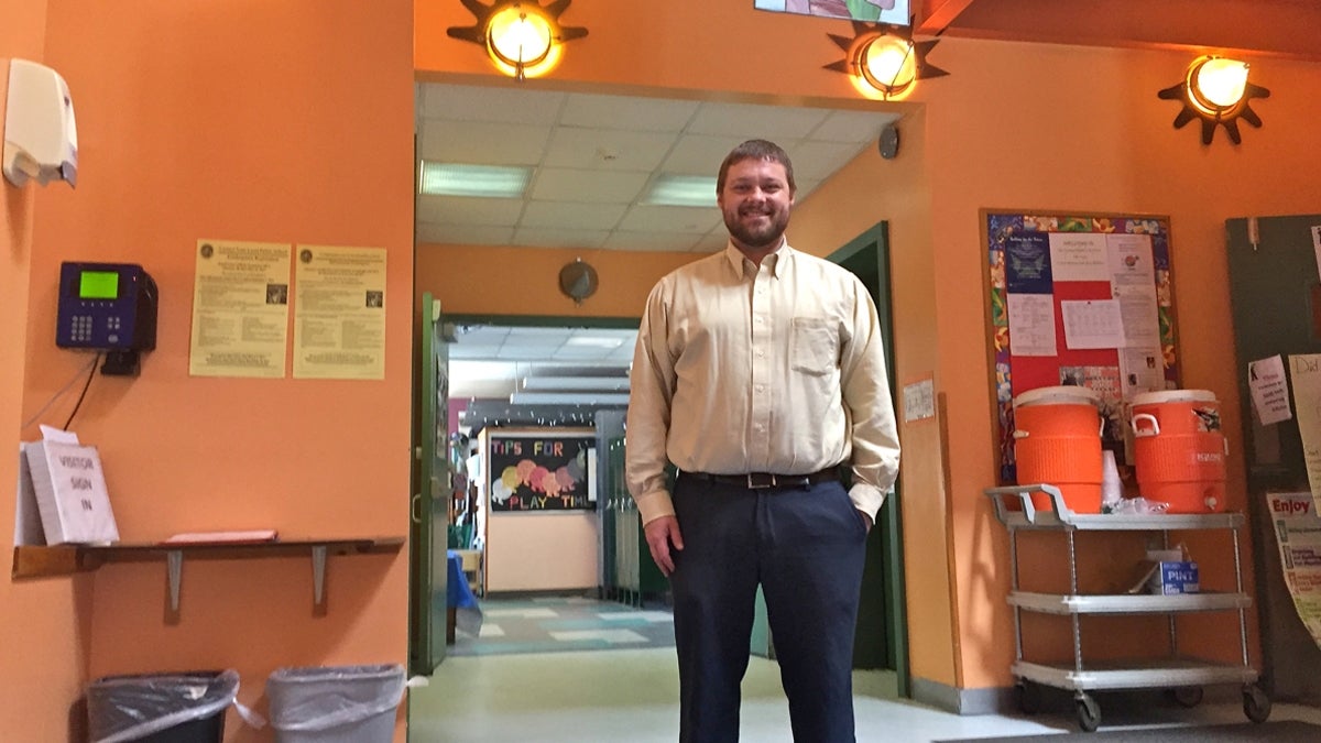  Caring Center executive director Justin Bell says the center has educated private-pay students, Head Start students, and Pre-K Counts students in common classrooms. (Avi Wolfman-Arent/WHYY) 