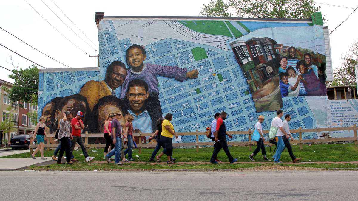  A mural is shown in Philadelphia's Mantua neighborhood at Fairmount Avenue and 34th Street. (Emma Lee/WHYY) 