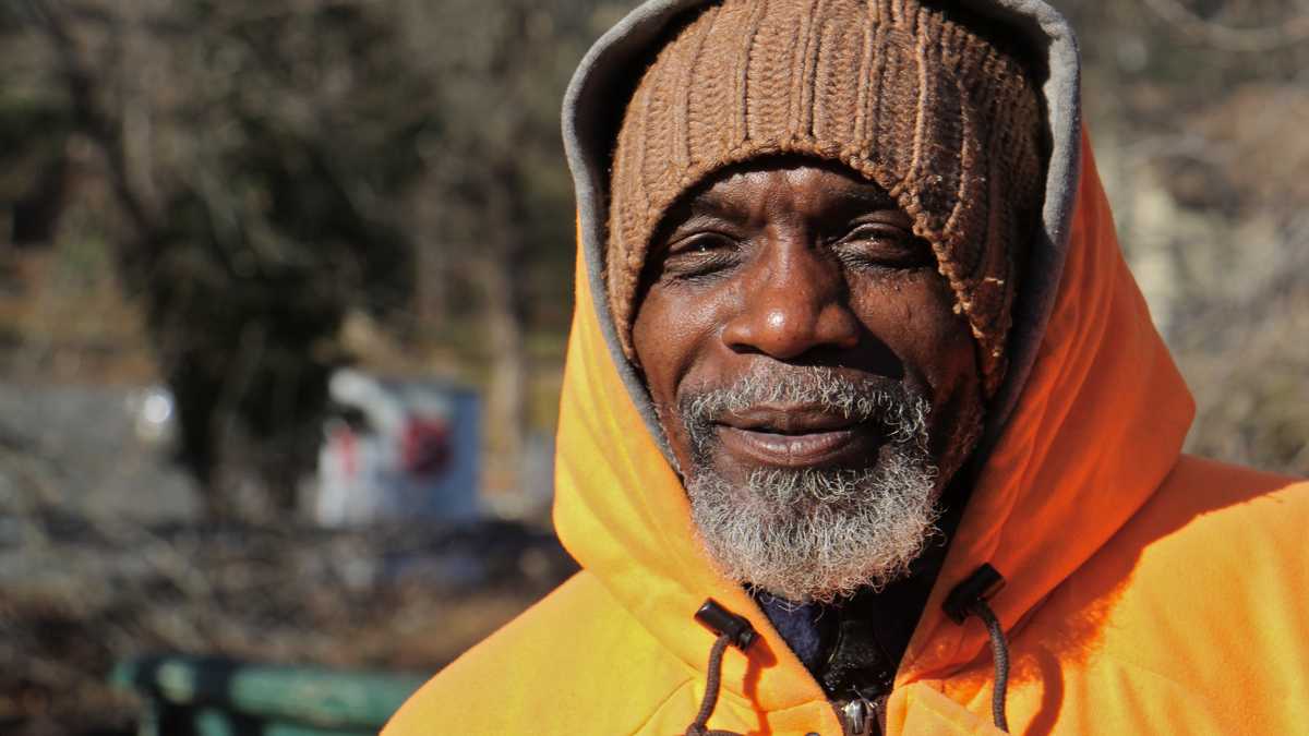  Michael Carter, a homeless veteran in Bridgeton, N.J., says he sometimes finds shelter in abandoned homes. (Emma Lee/WHYY) 