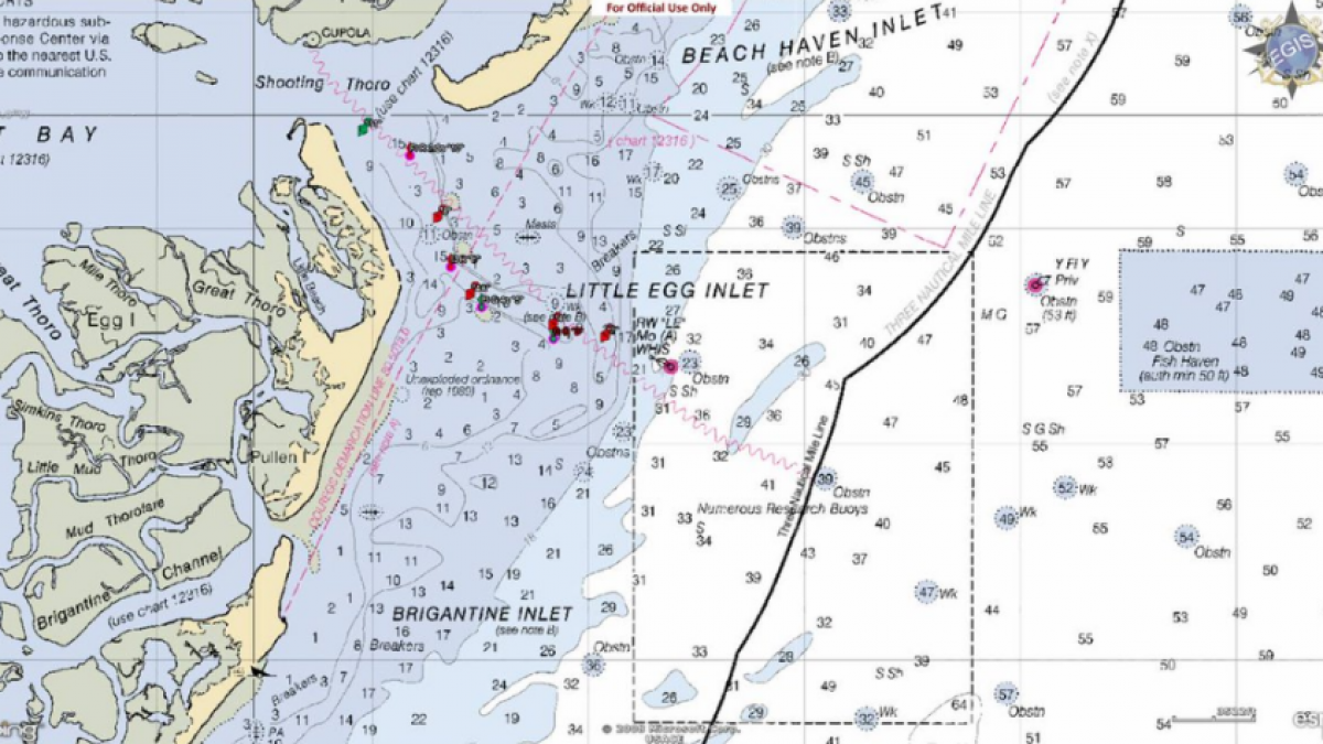  NOAA nautical chart.  