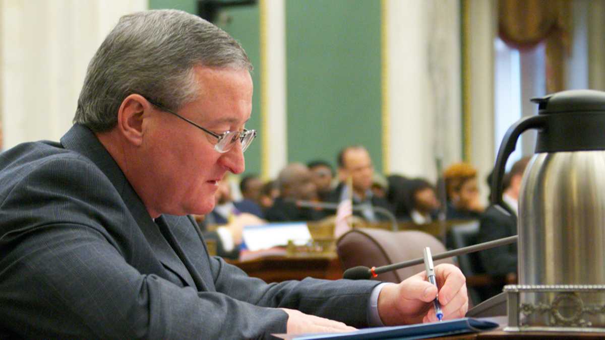  When he isn't Tweeting, former City Councilman Jim Kenney relies on traditional writing implements. (Nathaniel Hamilton/for NewsWorks) 