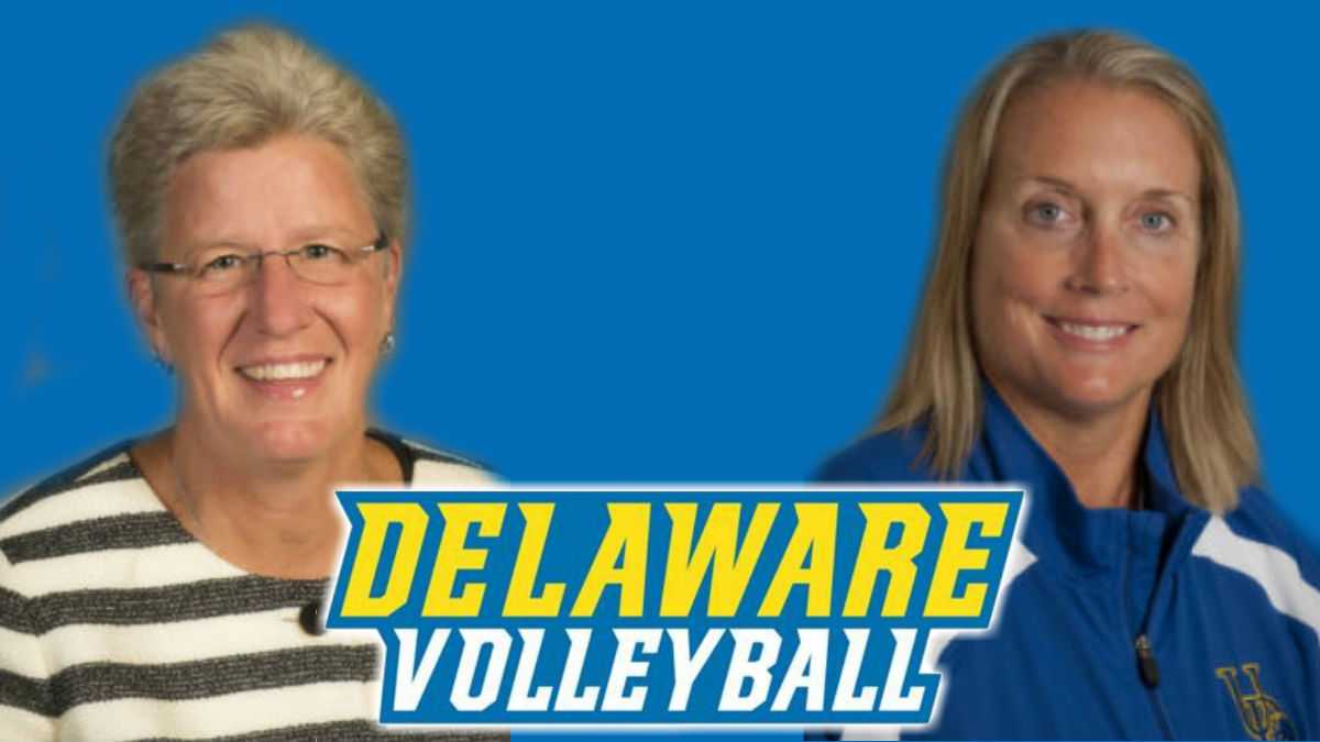  Bonnie Kenney (left) and Cindy Gregory have been placed on leave from their coaching positions with the University of Delaware volleyball team. (photo courtesy University of Delaware) 