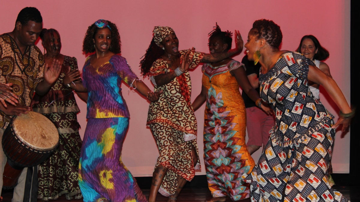  The Kulu Mele dance ensemble performs at the 2013 anniversary celebration of the Philadelphia Folklore Project (Elisabeth Perez-Luna/WHYY) 
