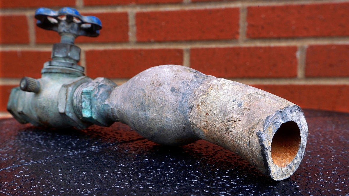 An example of a lead pipe found in Galesburg
