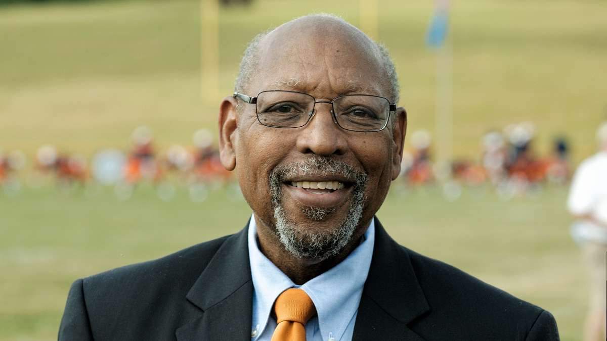 Lincoln University President Richard Green attends the Lincoln-Cheyney football game. He says his school's support services are the reason students stick around and succeed. (Bastiaan Slabbers/for NewsWorks)