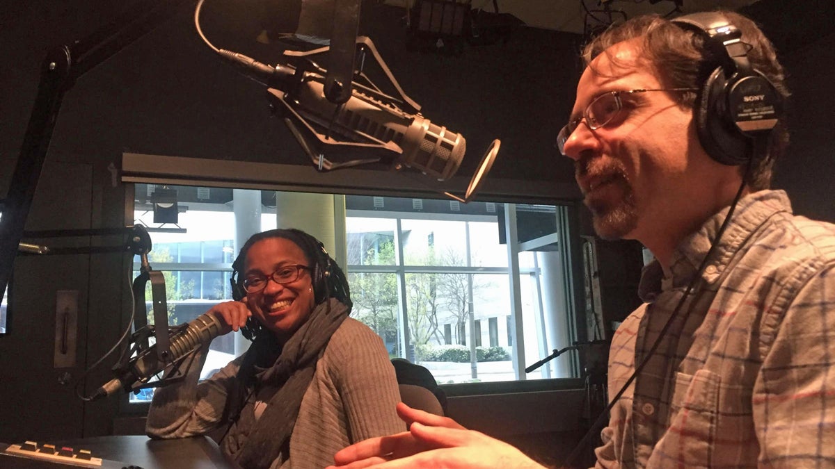  Loving Project podcast producers Farrah Parkes and her husband, former WHYY News Anchor, Brad Linder (Alan Tu/WHYY) 