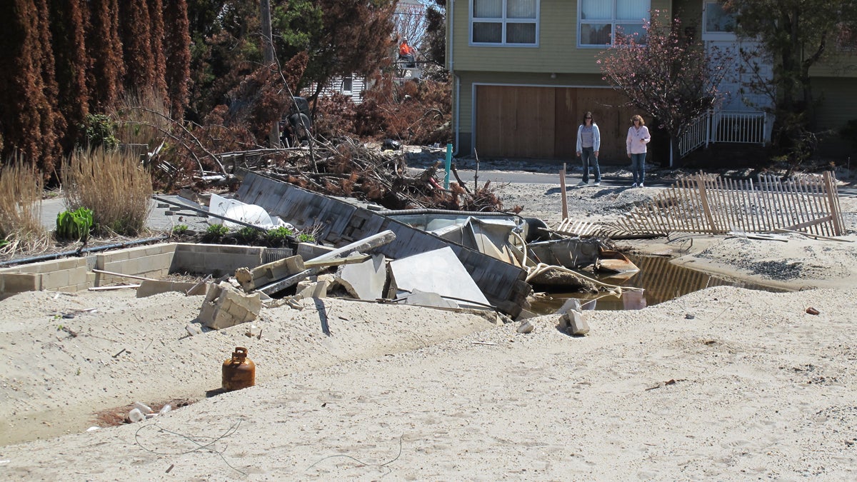  Superstorm Sandy swept some homes off their foundations in Mantoloking, N.J. (Phil Gregory/for NewsWorks) 