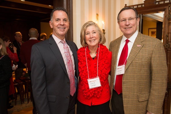 <p><p>WHYY President, CEO, and Valentine's Day party host Bill Marrazzo (left), with Leslie Stiles and her husband, Michael Stiles, senior vice president of the Phillies (Photo courtesy of Daniel Burke Photography)</p></p>
