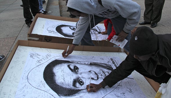  Since George Zimmerman was found not guilty in the shooting of Trayvon Martin in Florida, many Philadelphians have demonstrated publicly. (Emma Lee/NewsWorks, Photo, file) 