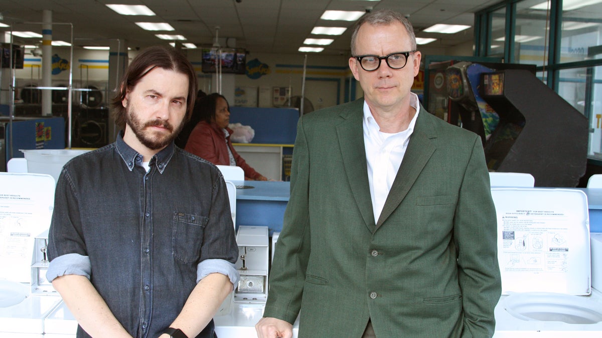  The electronic duo, Matmos, at the laundromat. (Photo by Stewart Mostofsky) 
