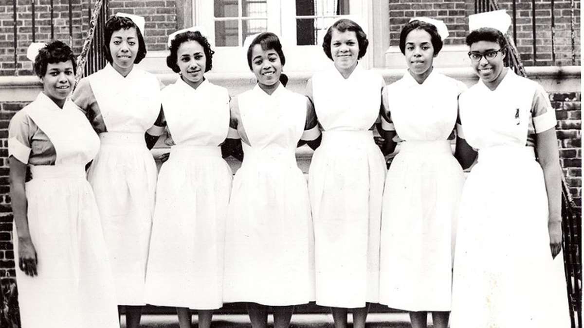 Mercy Douglass' graduating class of 1960 (Photo courtesy of Barbara Bates Center for the Study of the History of Nursing/http://www.pinterest.com/nursinghistory/mercy-douglass-son/)