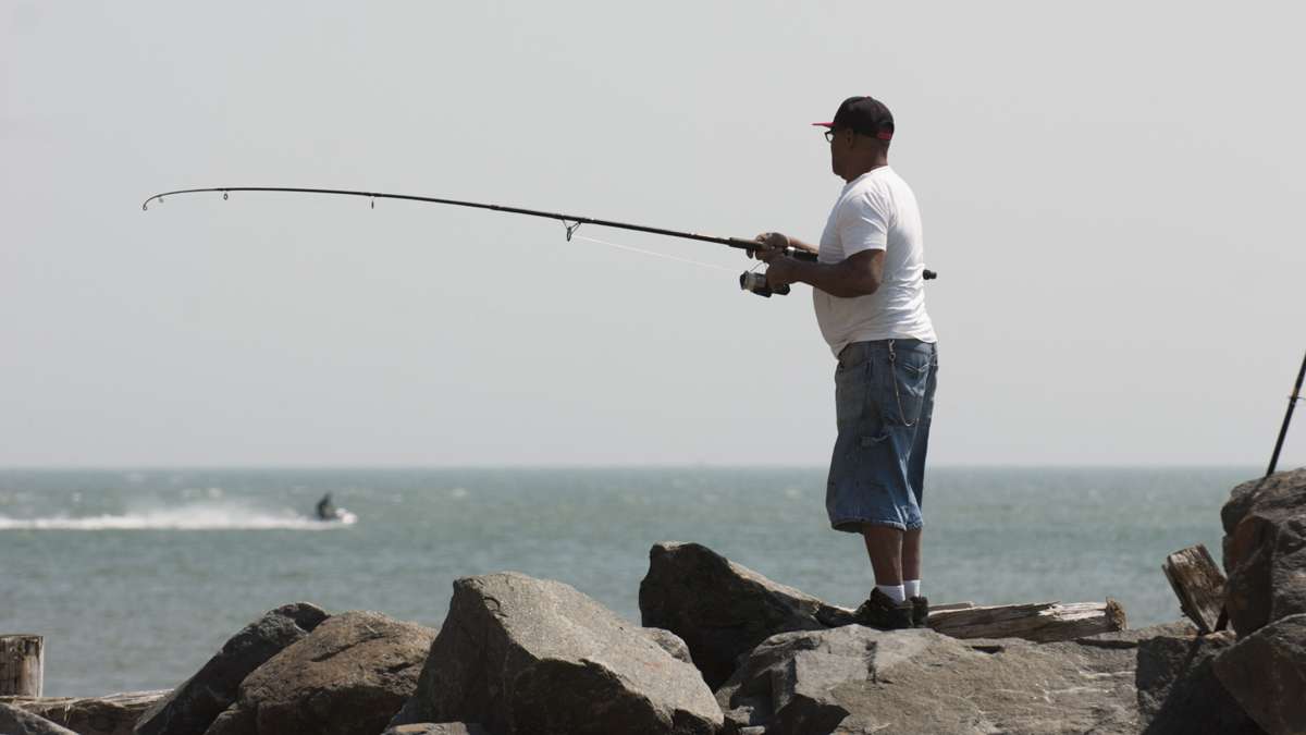 Jose Martinez fishes in the Inlet section of Atlantic City, Memorial Day weekend, Saturday, May 28, 2016.