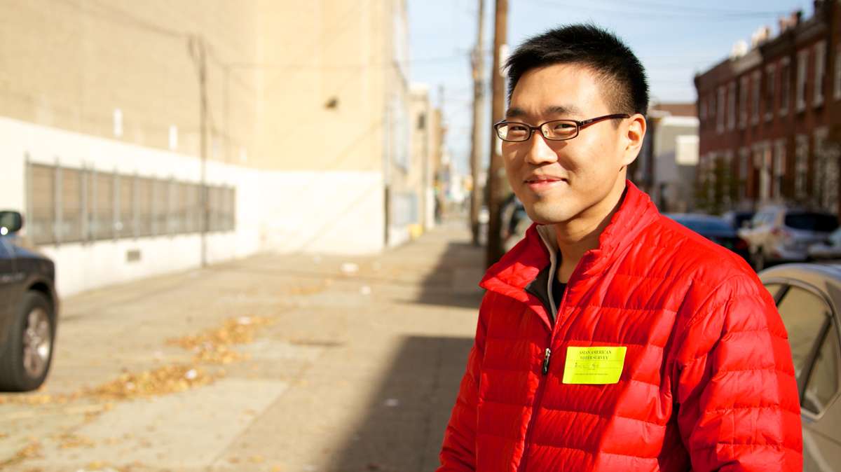 Jamin Koo was at the Philadelphia High School Polling location, surveying any problems with communication amongst the Asian voters and the voting process. (Nathaniel Hamilton/for NewsWorks)