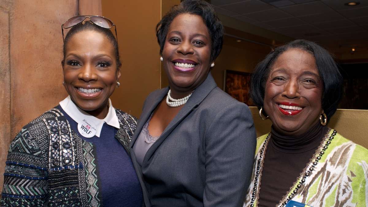 Sheryl Lee Ralph, state Rep. Cherelle Parker and City Councilwoman Marian Tasco were all smiles at Relish in West Oak Lane. (Bas Slabbers/for NewsWorks)