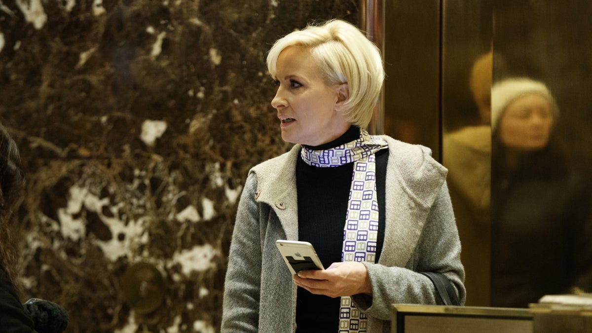  In this Nov. 29, 2016 file photo Mika Brzezinski waits for an elevator in the lobby at Trump Tower in New York. (AP Photo/Evan Vucci) 