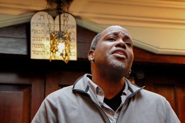 <p><p>Philadelphia actor Leonard Webb reads through the "Letter from a Birmingham Jail" in preparation for Martin Luther King weekend performances at Eastern State Penitentiary. (Emma Lee/for NewsWorks)</p></p>
