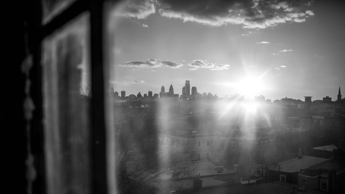  A view from a window on Montgomery Avenue looking toward Center City Philadelphia.  (Jessica Kourkounis/For Keystone Crossroads) 