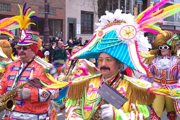 <p>Crowds at the 2013 Mummers Parade seemed moderate. At a Starbucks along the route, tables could even be had. (Peter Crimmins/WHYY)</p>
