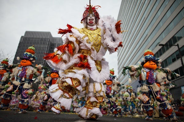 <p>People participate in the 113th annual Mummers Parade in Philadelphia, on Tuesday Jan. 1, 2013. (AP Photo/Joseph Kaczmarek)</p>
