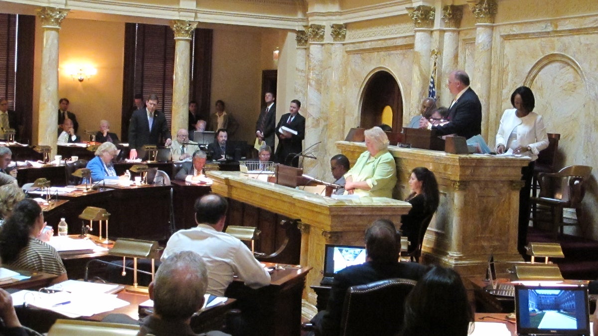  N.J. senators debate the budget bill before voting 29 to 11 to pass it. (Phil Gregory/for NewsWorks) 