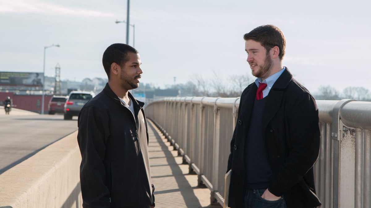  Shae Ashe (left) and Jim Lewis are part of the youth movement for civic engagement in Norristown, Pa. (Annette John-Hall/WHYY)  