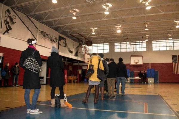 <p><p>Voters line up in the North Light Community Center's gym in Manayunk to vote on Tuesday morning.  (Francis Hilario/for NewsWorks)</p></p>
