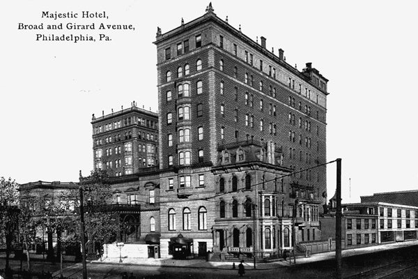 <p><p>The grand Majestic Hotel and apartment house was built in 1902 at Broad and Stiles streets. (Historical image courtesy of Arcadia Publishing.)</p></p>
