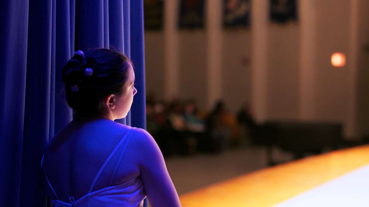 A ballerina waits for her cue to go on stage.(Nathaniel Hamilton/for Newsworks)