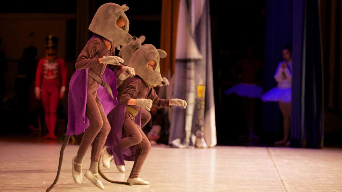 Young dancers make many costume changes throughout the performance, acting as Mice, Children’s Guests, Soldiers, and Mother Gingers Children. (Nathaniel Hamilton/for Newsworks) 