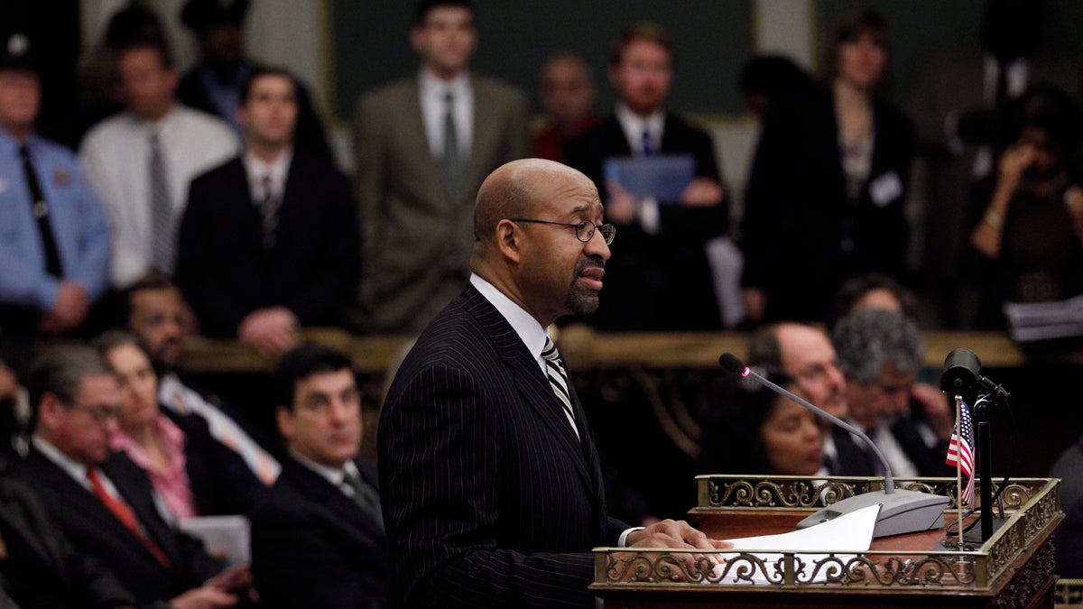  Philadelphia Mayor Michael Nutter delivers his budget address to city council at City Hall. (AP file Photo/Matt Rourke) 