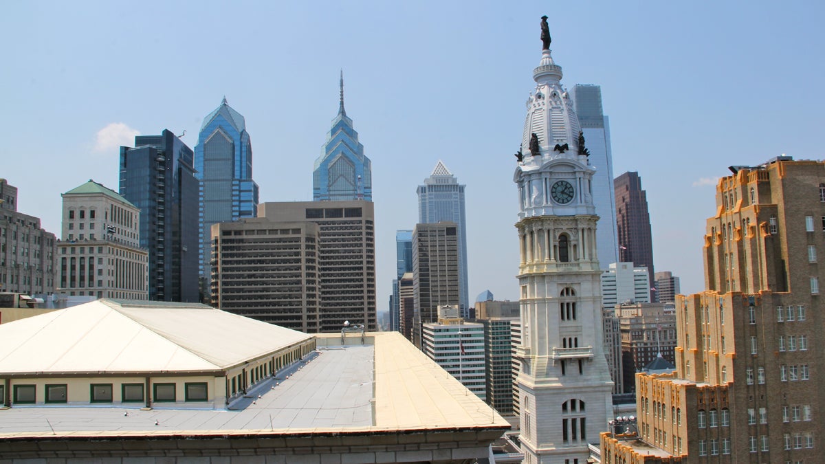  City Hall and the Center City skyline looking west from the roof of 1234 Market St. (Emma Lee/WHYY) 