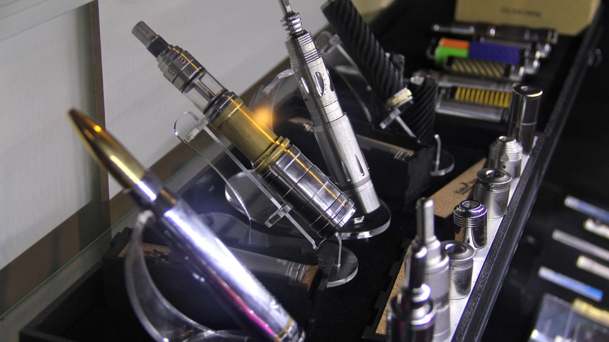  Electronic cigarettes or vaping devices range in price from about $50 to more than $200. A new bill in New Jersey would extend tobacco taxes to devices such as these. (Emma Lee/for NewsWorks) 