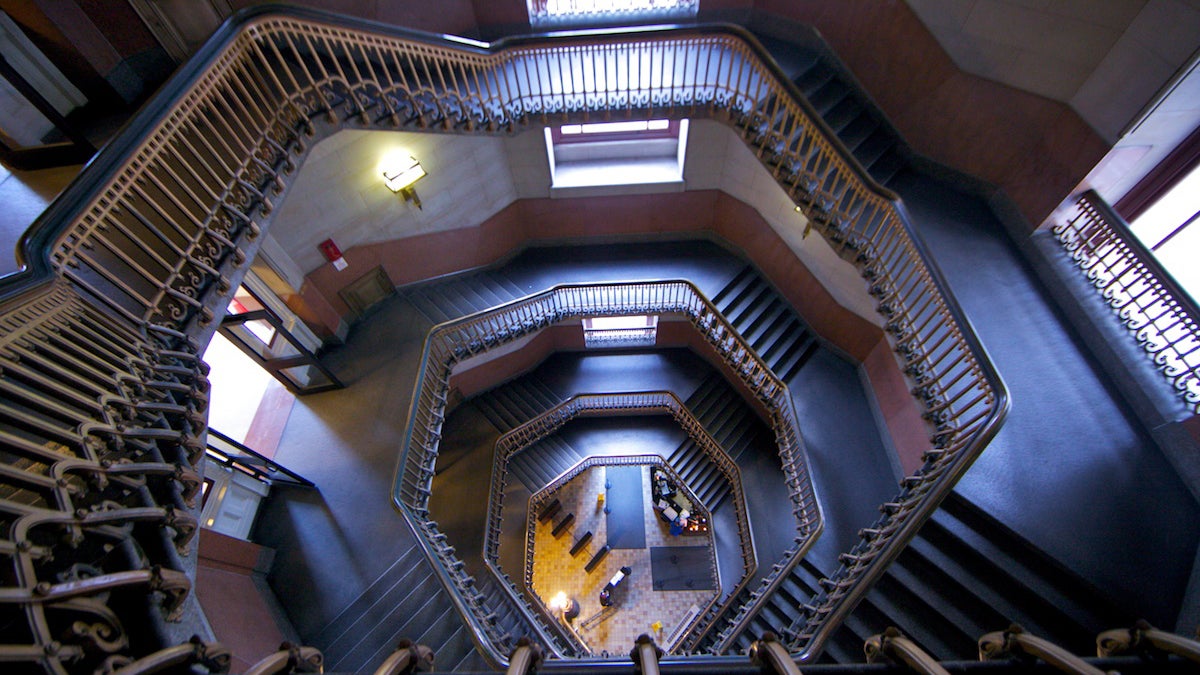  A view from the top of the  winding stairs in Philadelphia's City Hall (Nathaniel Hamilton/for NewsWorks) 