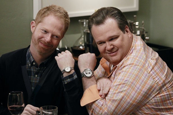 <p>Jesse Tyler Ferguson, left, and Eric Stonestreet play Mitchell and Cam in ABC's "Modern Family." They can be seen as proxies for committed same-sex couples, who  see hope in Obama's reelection.   (AP Photo/ABC, Peter Stone)</p>
