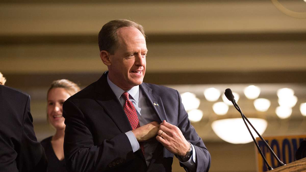  U.S. Senator Pat Toomey beat out Democratic challenger Katie McGinty in what was the most expensive Senate race ever. (Lindsay Lazarski/WHYY)  