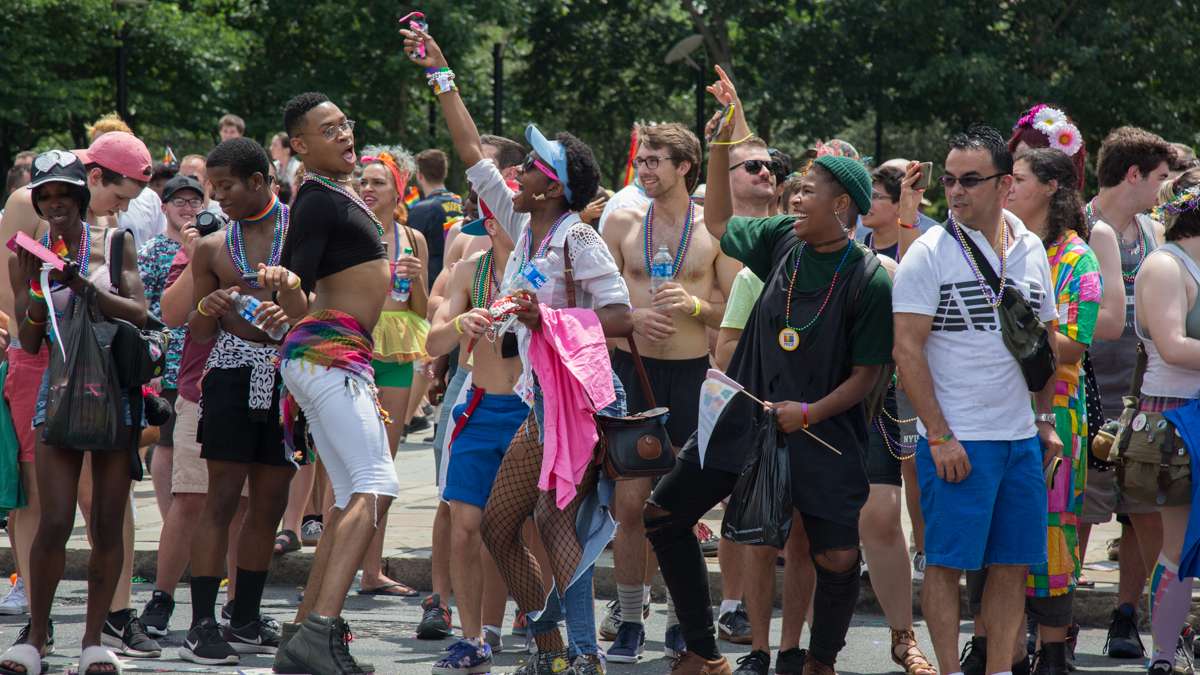 Revelers dance at the 2017 Philadelphia Pride Parade, Sunday, June 18, 2017.