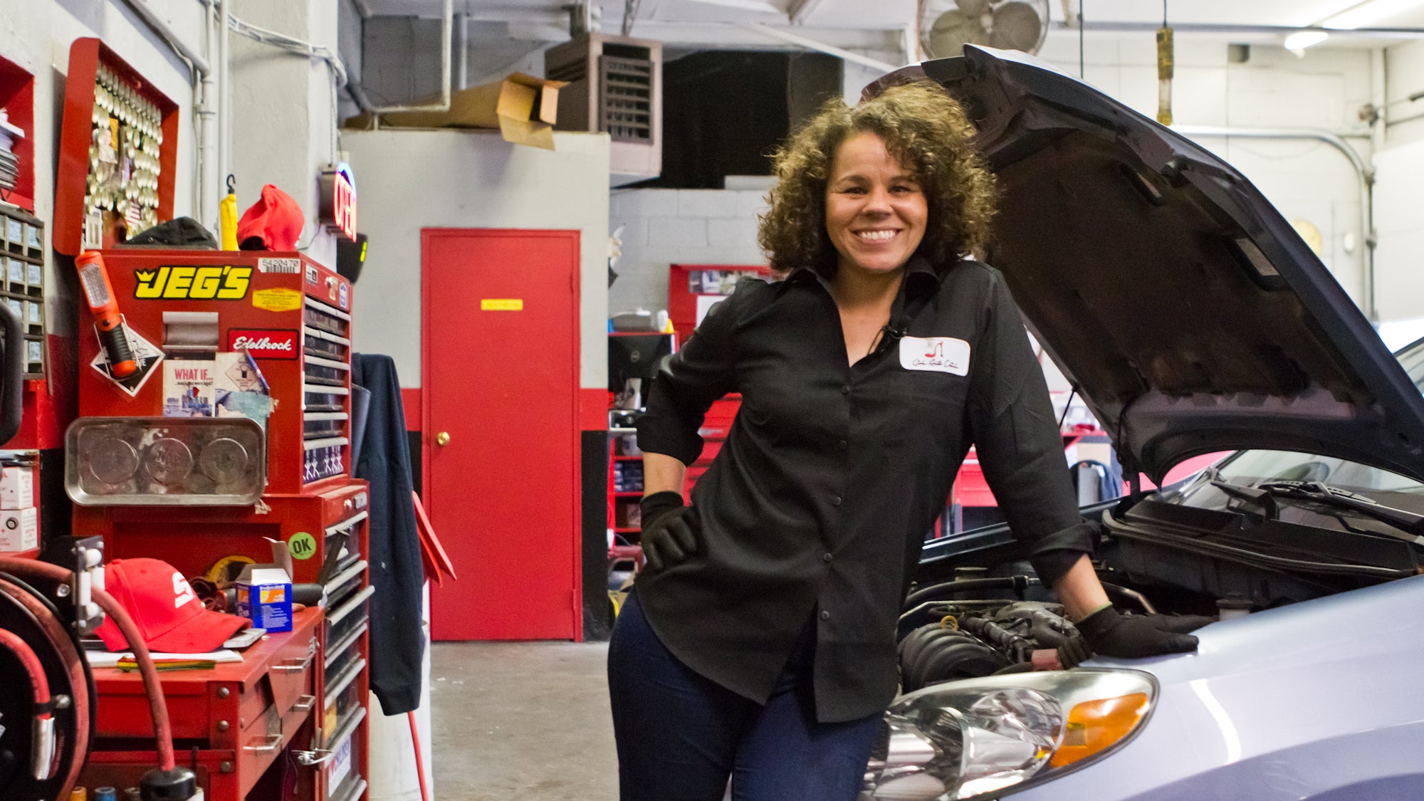 Patrice Banks is the owner of The Girls Auto Clinic Repair Center which caters to women and aims to empower them. (Kimberly Paynter/WHYY)