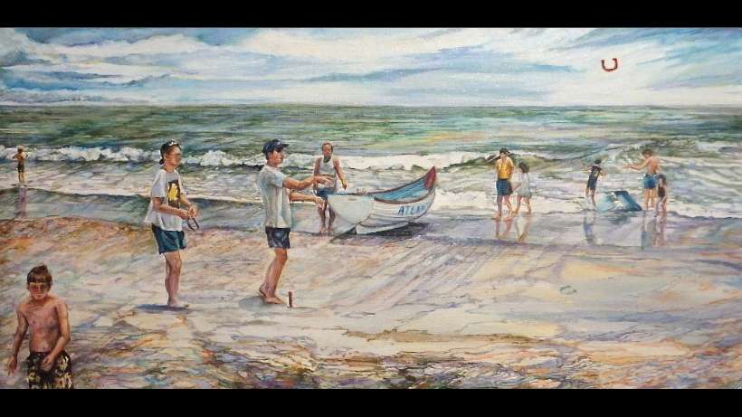'Game on Beach' by Paulette Bensignor (Paulette Bensignor/for Great Bay Gallery)
