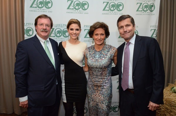 <p><p>Matt Hamilton (left), recipient of the Conservation Impact Award on behalf of the Hamilton family, gala host Maria Menounos, gala cochairs Gretchen Burke, a Zoo board member, and her husband Stephen Burke, CEO of NBCUniversal (Photo courtesy of HughE Dillon)</p></p>
