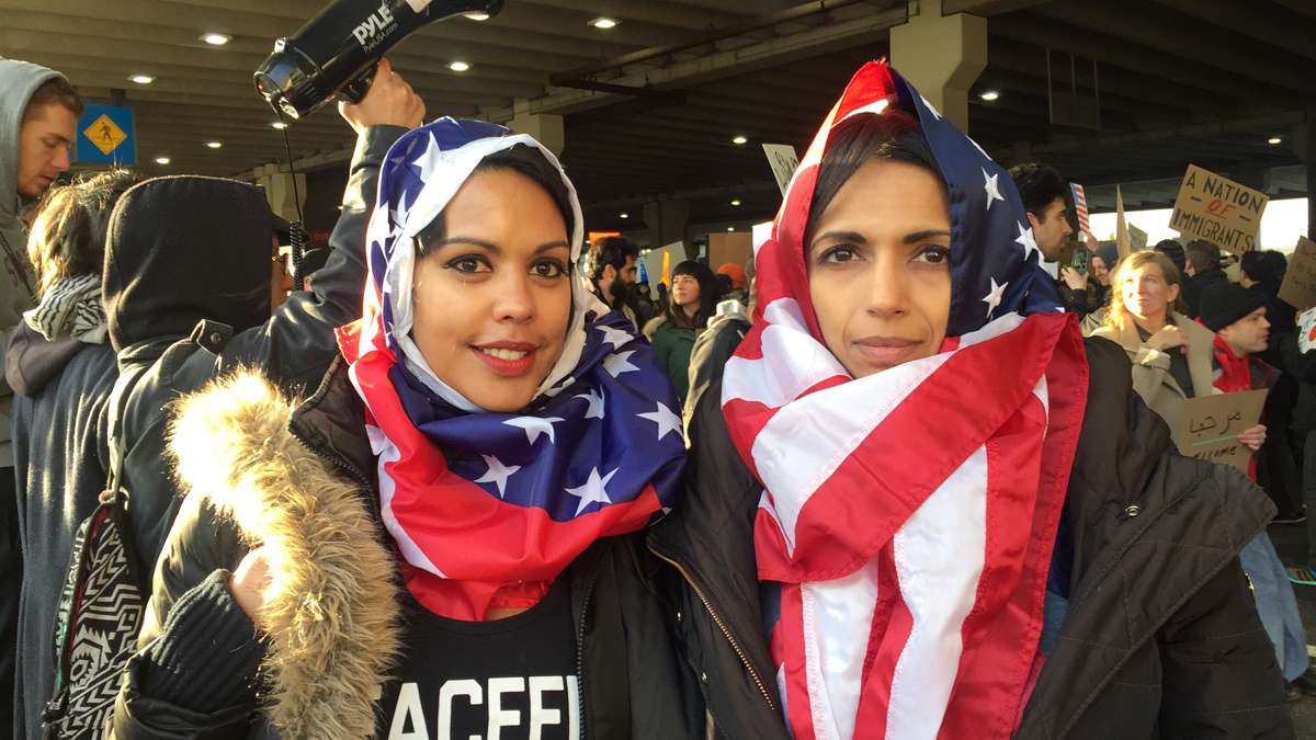 FILE - Scenes from the second day of actions at Philadelphia International Airport where people have come to protest President Trump's executive order detaining and deporting refugees. (Paige Pfleger/WHYY)