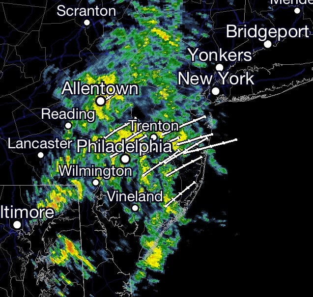  Showers moving through at 9 a.m. today.  